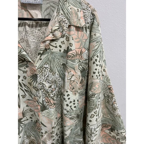 Vintage Original Venezia Sportswear Button Front Shirt Multi Sz 26/28 Tropical - Picture 4 of 9